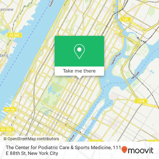 The Center for Podiatric Care & Sports Medicine, 111 E 88th St map