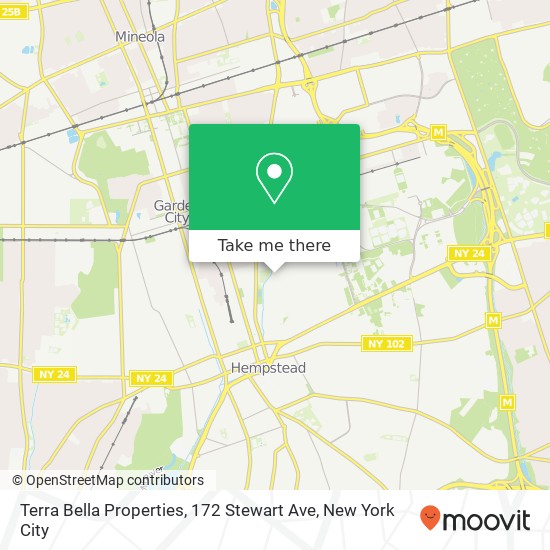 Mapa de Terra Bella Properties, 172 Stewart Ave