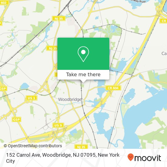 Mapa de 152 Carrol Ave, Woodbridge, NJ 07095