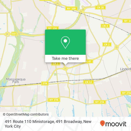 Mapa de 491 Route 110 Ministorage, 491 Broadway