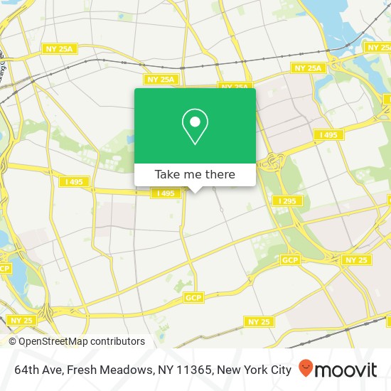 Mapa de 64th Ave, Fresh Meadows, NY 11365