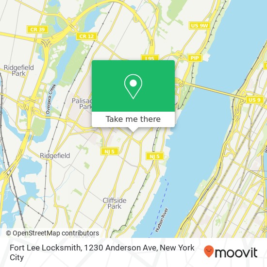 Fort Lee Locksmith, 1230 Anderson Ave map