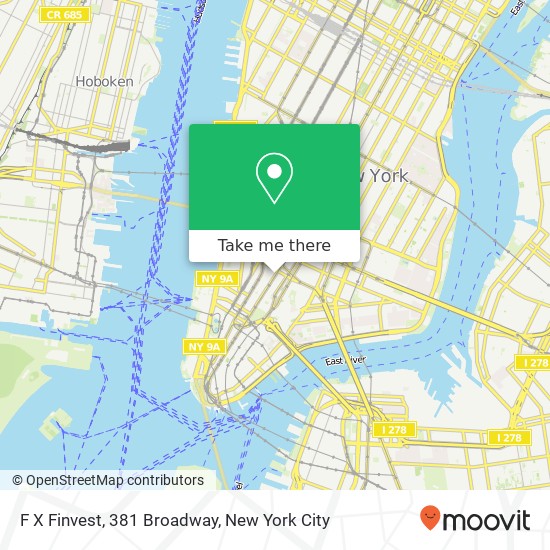 Mapa de F X Finvest, 381 Broadway