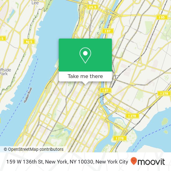 159 W 136th St, New York, NY 10030 map