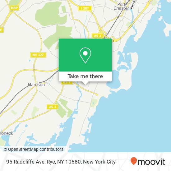 Mapa de 95 Radcliffe Ave, Rye, NY 10580