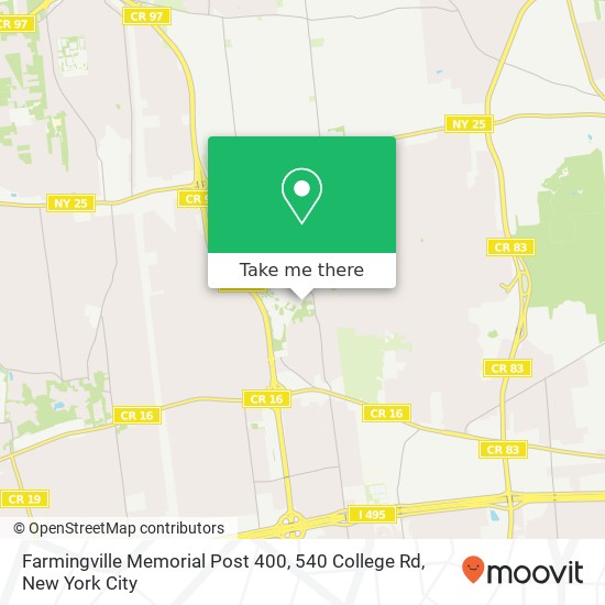 Mapa de Farmingville Memorial Post 400, 540 College Rd