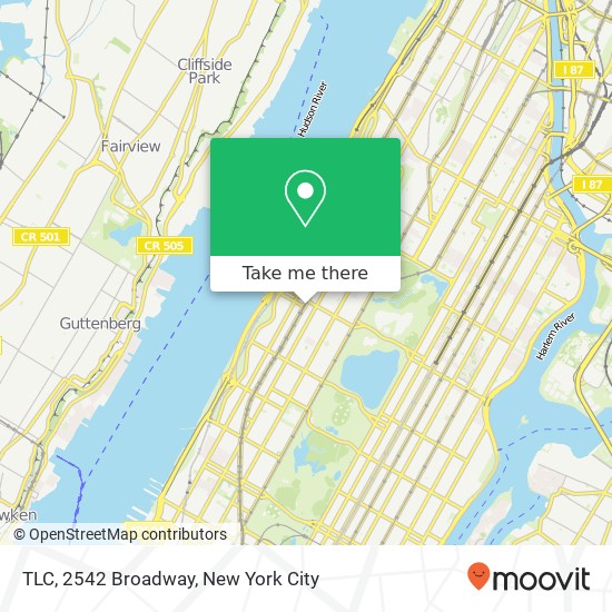 Mapa de TLC, 2542 Broadway