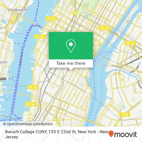 Mapa de Baruch College CUNY, 135 E 22nd St