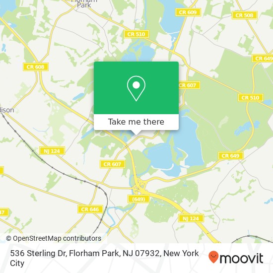 Mapa de 536 Sterling Dr, Florham Park, NJ 07932