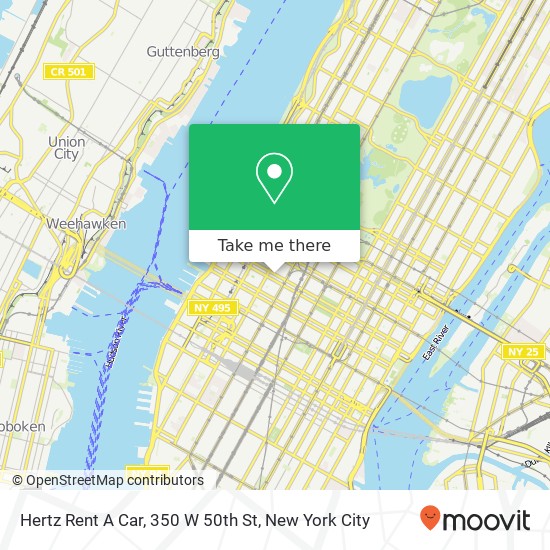 Hertz Rent A Car, 350 W 50th St map