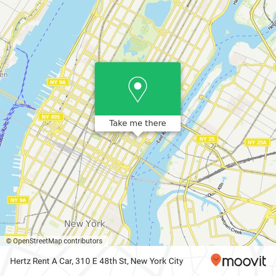 Hertz Rent A Car, 310 E 48th St map