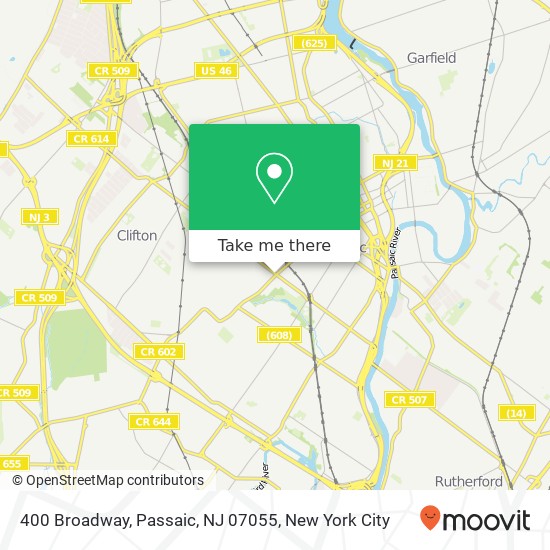 Mapa de 400 Broadway, Passaic, NJ 07055