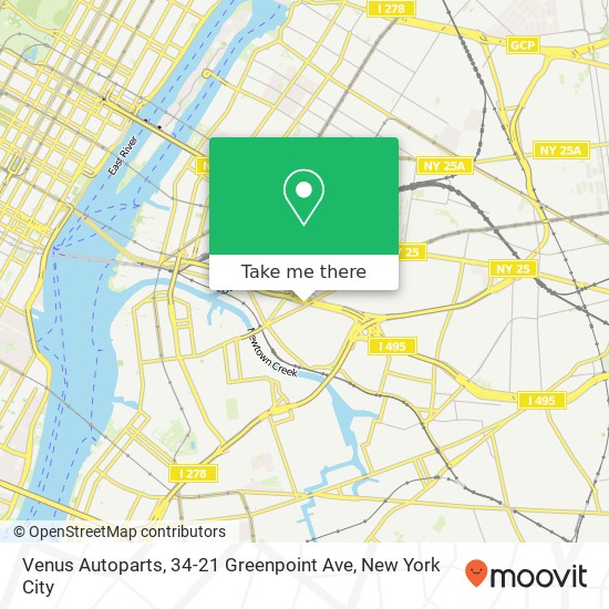 Mapa de Venus Autoparts, 34-21 Greenpoint Ave