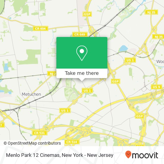 Menlo Park 12 Cinemas map