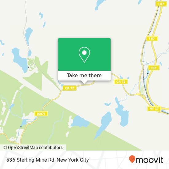Mapa de 536 Sterling Mine Rd, Tuxedo Park, NY 10987