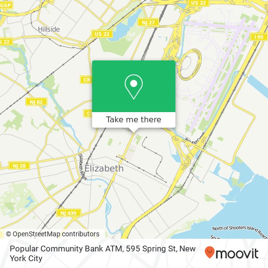 Mapa de Popular Community Bank ATM, 595 Spring St