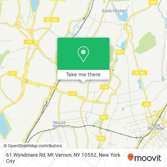 61 Wyndmere Rd, Mt Vernon, NY 10552 map