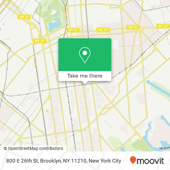 Mapa de 800 E 26th St, Brooklyn, NY 11210
