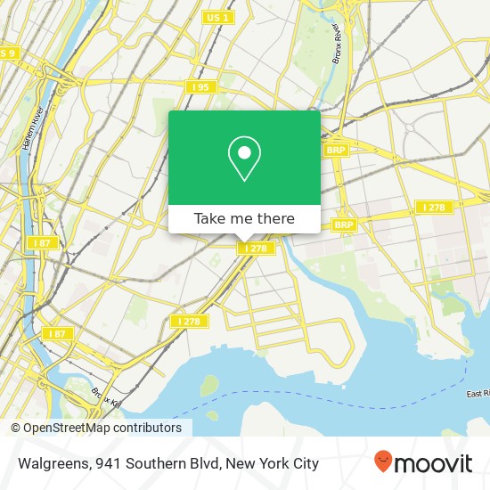 Mapa de Walgreens, 941 Southern Blvd