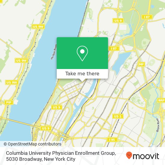 Mapa de Columbia University Physician Enrollment Group, 5030 Broadway