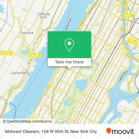Mapa de Midwest Cleaners, 168 W 96th St