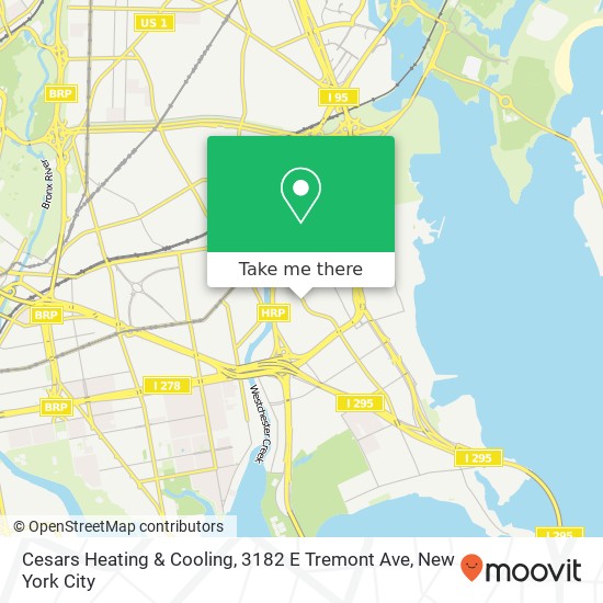 Mapa de Cesars Heating & Cooling, 3182 E Tremont Ave