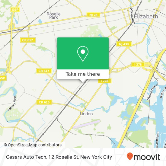 Mapa de Cesars Auto Tech, 12 Roselle St