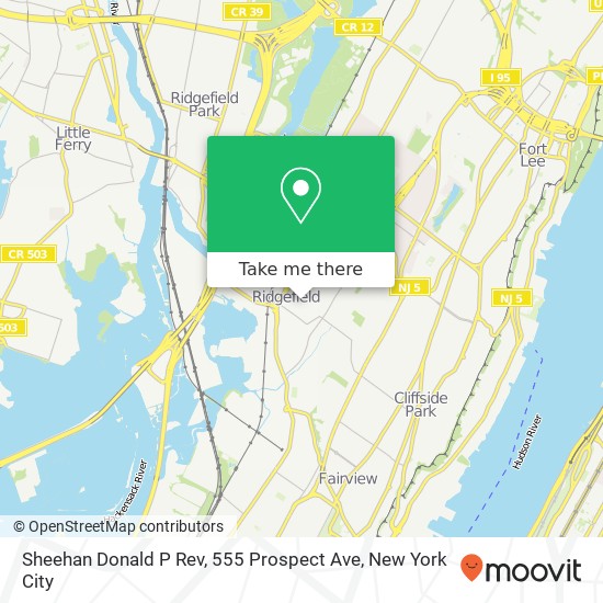 Mapa de Sheehan Donald P Rev, 555 Prospect Ave