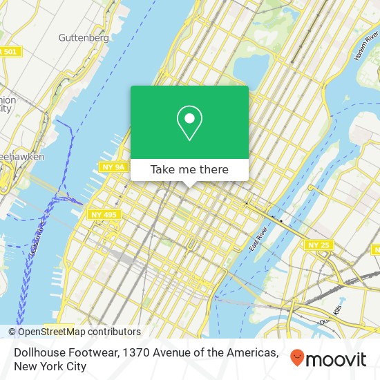 Mapa de Dollhouse Footwear, 1370 Avenue of the Americas