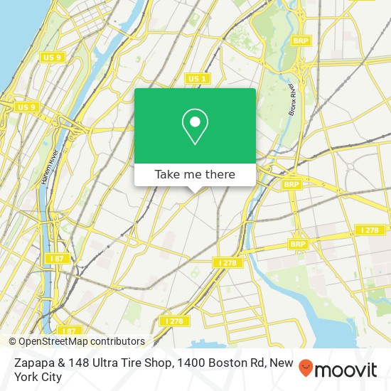 Mapa de Zapapa & 148 Ultra Tire Shop, 1400 Boston Rd