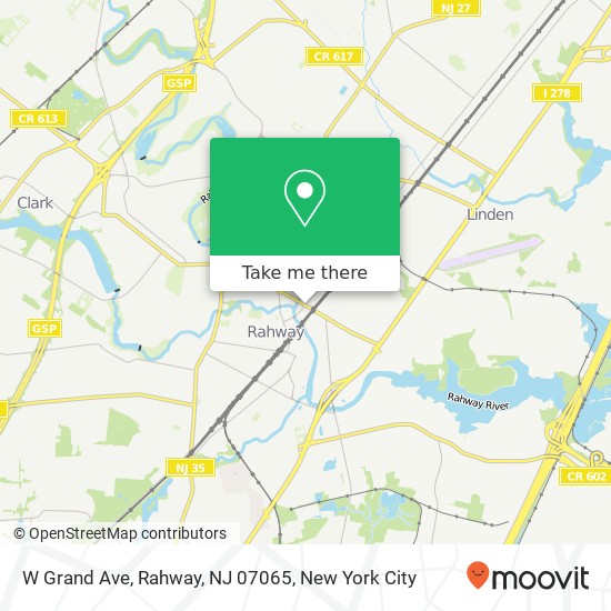Mapa de W Grand Ave, Rahway, NJ 07065