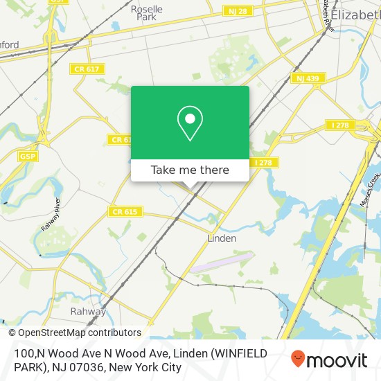 100,N Wood Ave N Wood Ave, Linden (WINFIELD PARK), NJ 07036 map
