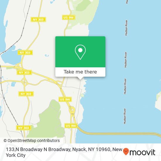 Mapa de 133,N Broadway N Broadway, Nyack, NY 10960