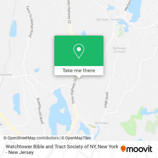 Mapa de Watchtower Bible and Tract Society of NY