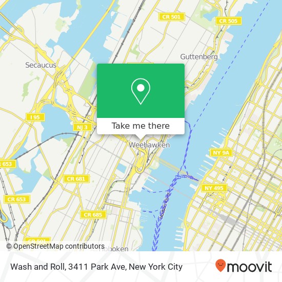 Wash and Roll, 3411 Park Ave map