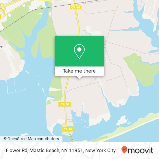 Mapa de Flower Rd, Mastic Beach, NY 11951