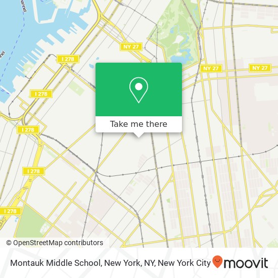 Montauk Middle School, New York, NY map