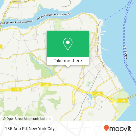 Mapa de 185 Arlo Rd, Staten Island, NY 10301