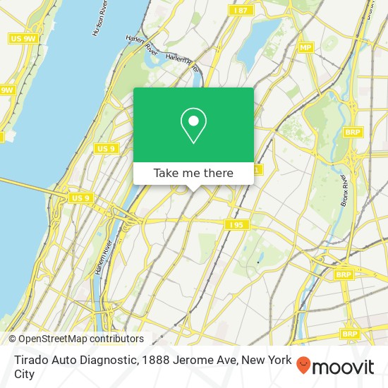 Mapa de Tirado Auto Diagnostic, 1888 Jerome Ave