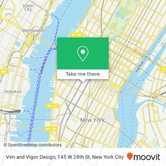 Mapa de Vim and Vigor Design, 145 W 28th St