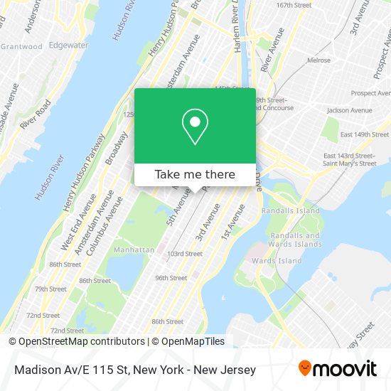 Mapa de Madison Av/E 115 St