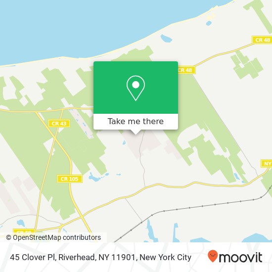 Mapa de 45 Clover Pl, Riverhead, NY 11901