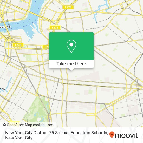 Mapa de New York City District 75 Special Education Schools