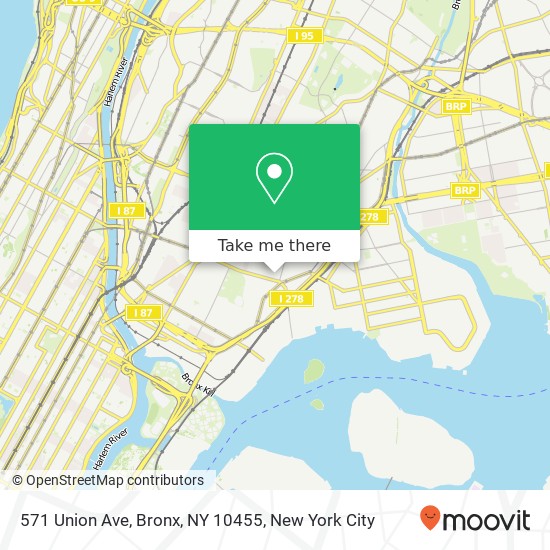 Mapa de 571 Union Ave, Bronx, NY 10455