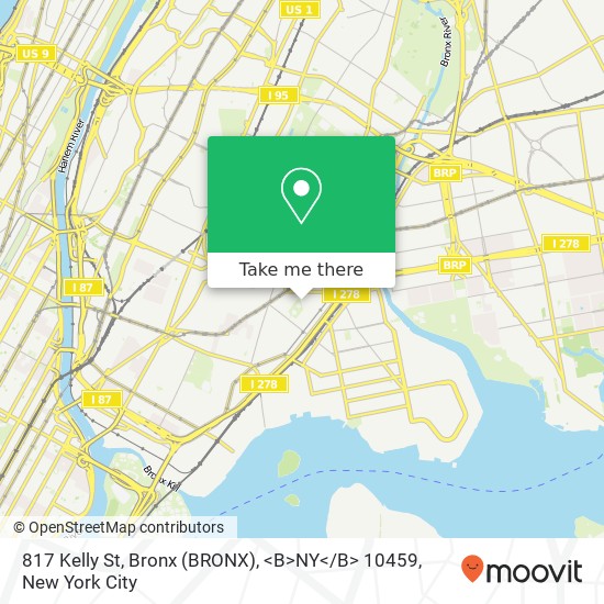 817 Kelly St, Bronx (BRONX), <B>NY< / B> 10459 map