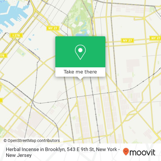 Mapa de Herbal Incense in Brooklyn, 543 E 9th St