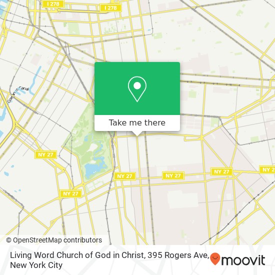 Mapa de Living Word Church of God in Christ, 395 Rogers Ave