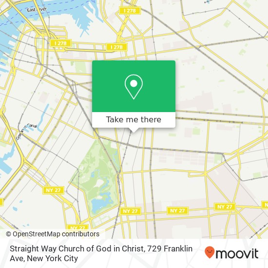 Straight Way Church of God in Christ, 729 Franklin Ave map