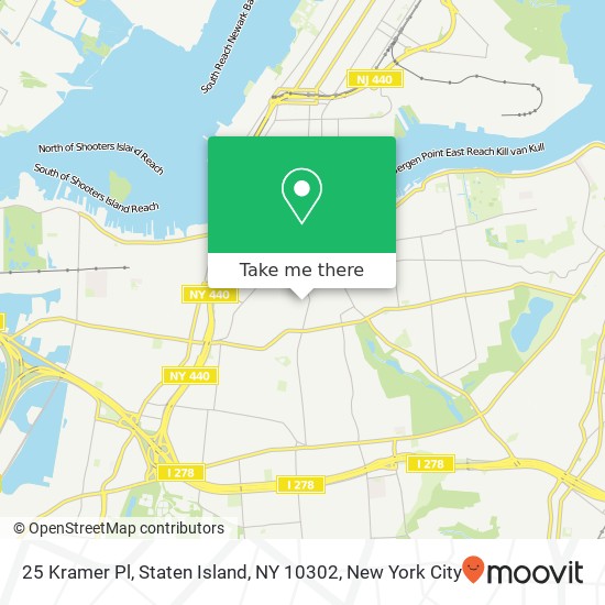 Mapa de 25 Kramer Pl, Staten Island, NY 10302