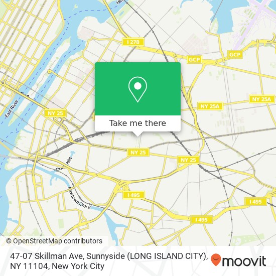 Mapa de 47-07 Skillman Ave, Sunnyside (LONG ISLAND CITY), NY 11104